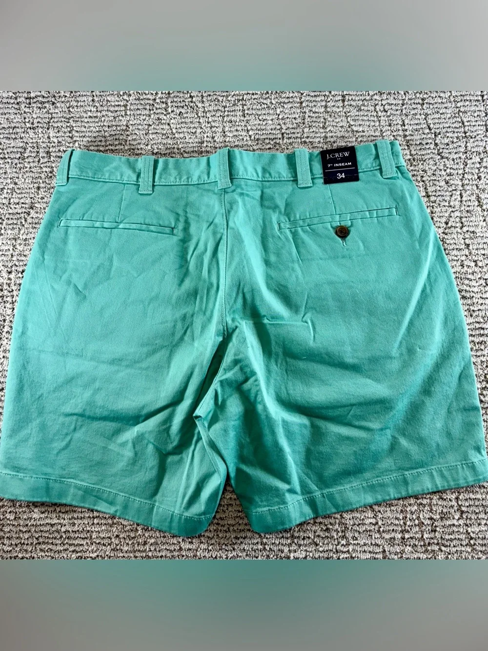 NWT J. Crew Men’s‎ Size 34 Teal Green 7” Inseam Chino Shorts